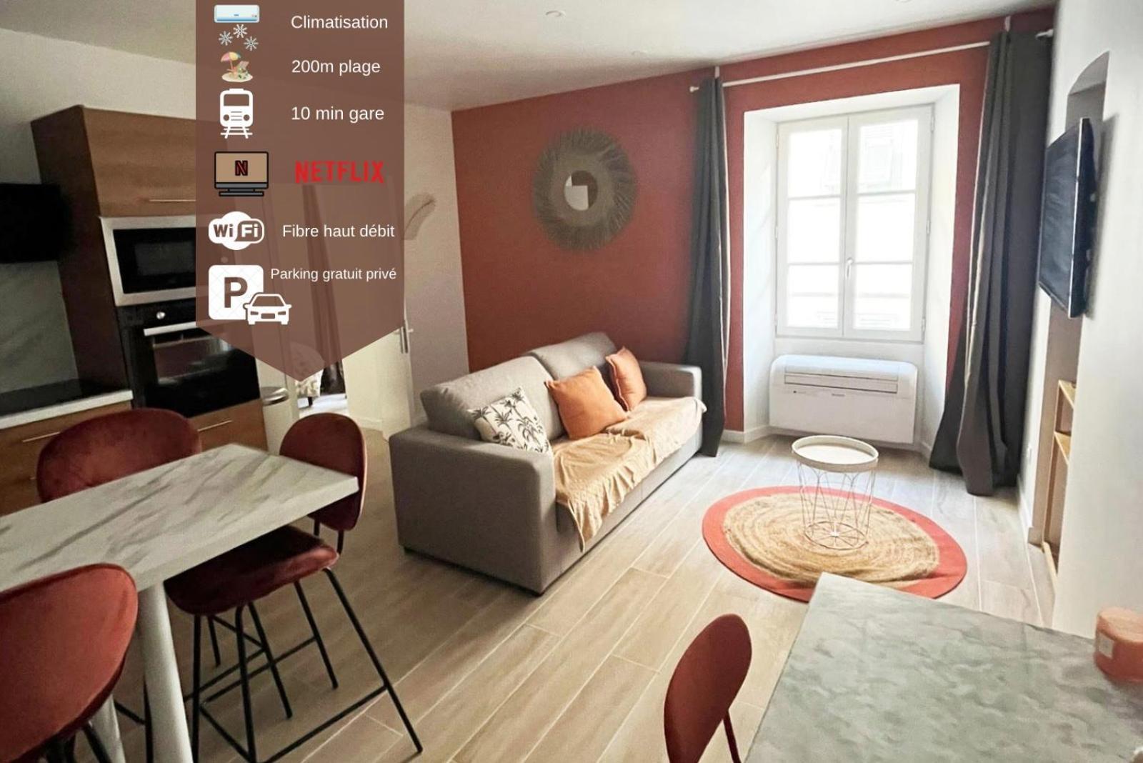 Sublime T2/ Cosy/ Clim/ Parking/Plage Menton Dış mekan fotoğraf